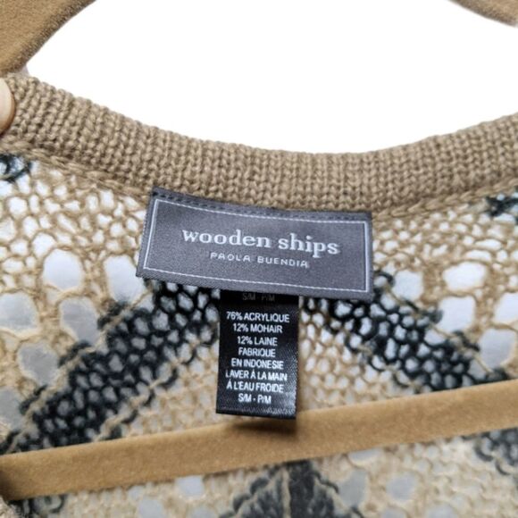 WOODEN SHIPS Mohair Blend Open Knit Sweater S/M - Picture 4 of 6